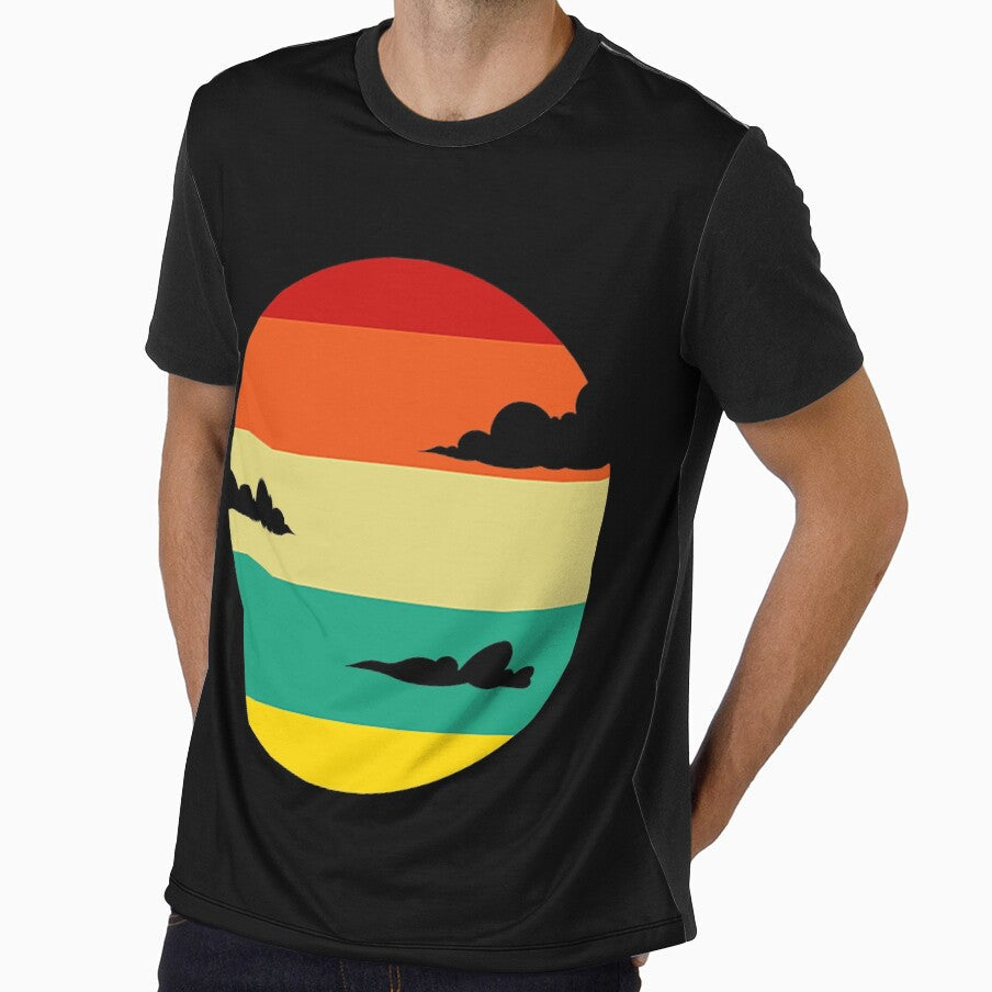 Clouds Retro Sunset by Ceboqea72 Unisex , , , Long Sleeve Tee