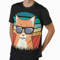 Retro Sunset Cool Cat by Golden Turtle Studio Unisex , , , Long Sleeve Tee