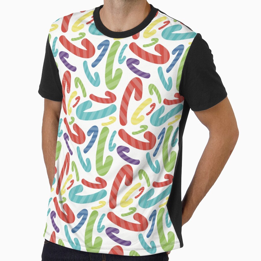 Rainbow Candy Canes – Colorful Holiday Seamless Pattern by My Teal Dreams