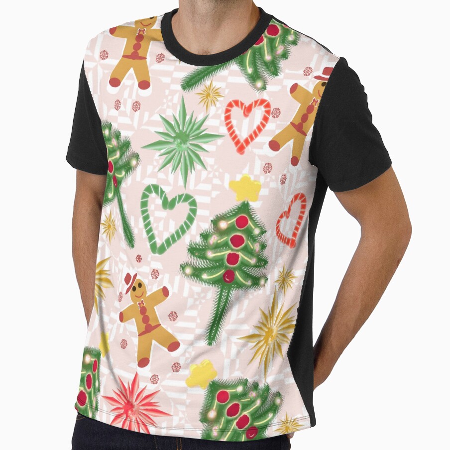 Cute Christmas Pattern with Gingerbread and Trees by HopeAndHustle