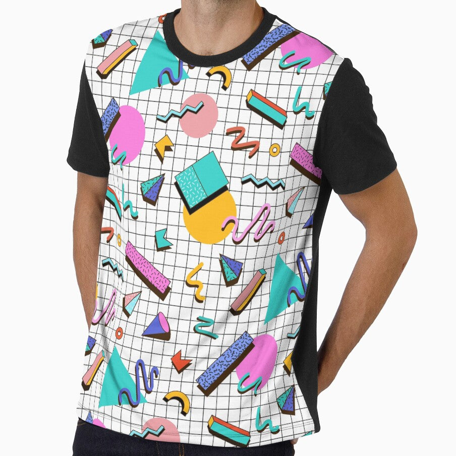 Funky 80s eighties Memphis Pattern Design by SoNifty Unisex , , , Long Sleeve Tee