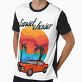 sunset chaser Gender Neutral adult Retro fashion retro cars retro aesthetic by gulnaz797 Unisex , , , Long Sleeve Tee