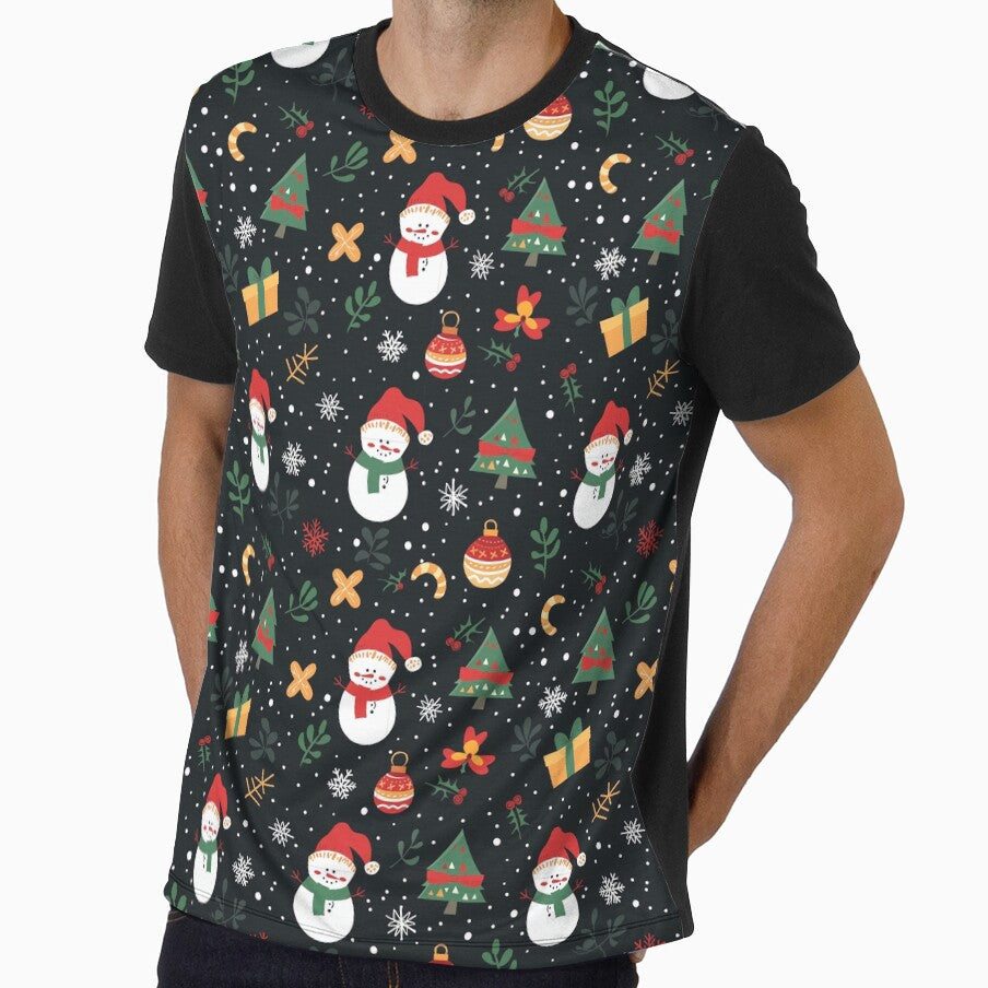 Cute Christmas Snowman and Tree Seamless Holiday Pattern by Teeny Quities