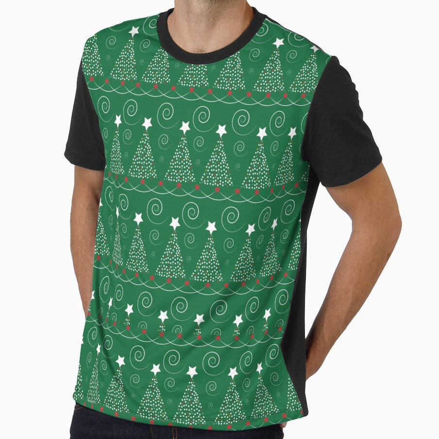 Christmas tree pattern, green background by bemenmaher