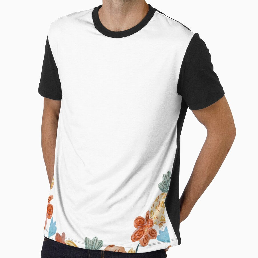 Border flower colors party a watercolor sketch by Yana Mustafina | Boho Soulful Designs Unisex , , , Long Sleeve Tee