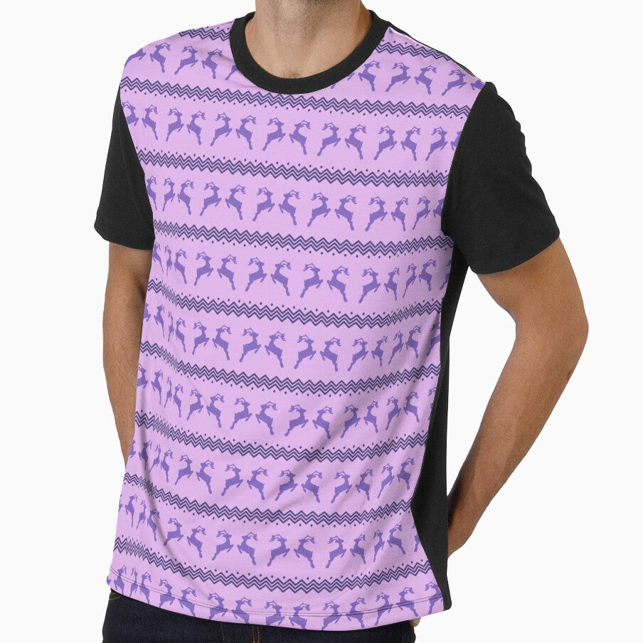 Bold Purple Reindeer Merry Christmas Xmas Pattern    - One Year Anniversary Gifts by RoyalStarsPatts