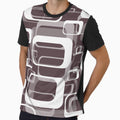 Monochrome Brown 60s Inspired Retro Shapes by TotallyRetroArt Unisex , , , Long Sleeve Tee
