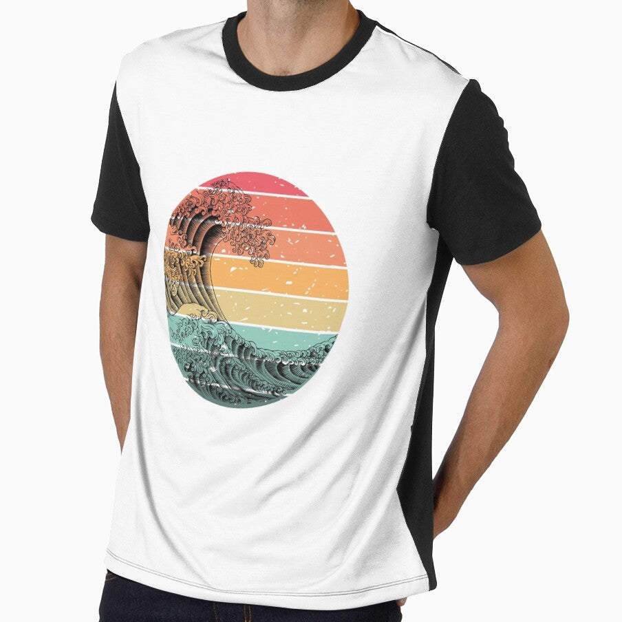 retro ocean waves by Luisshopp Unisex , , , Long Sleeve Tee