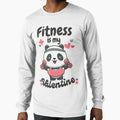 kawaii panda | fitness is my valentine by DrMerlin Unisex , , , Long Sleeve Tee