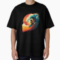 Surfing illustration by Printverse Studio Unisex , , , Long Sleeve Tee