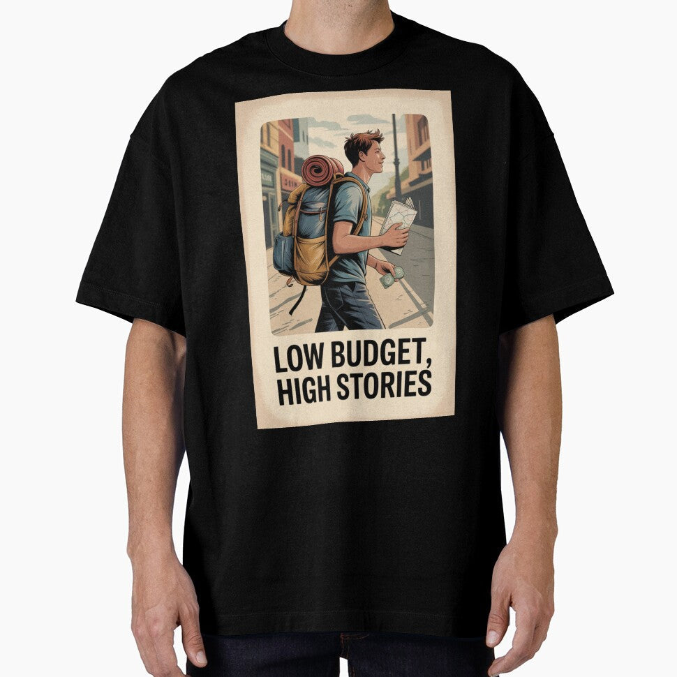 Low Budget High Stories – Backpacker Travel Personality Sticker & Poster by TheChaosDesign