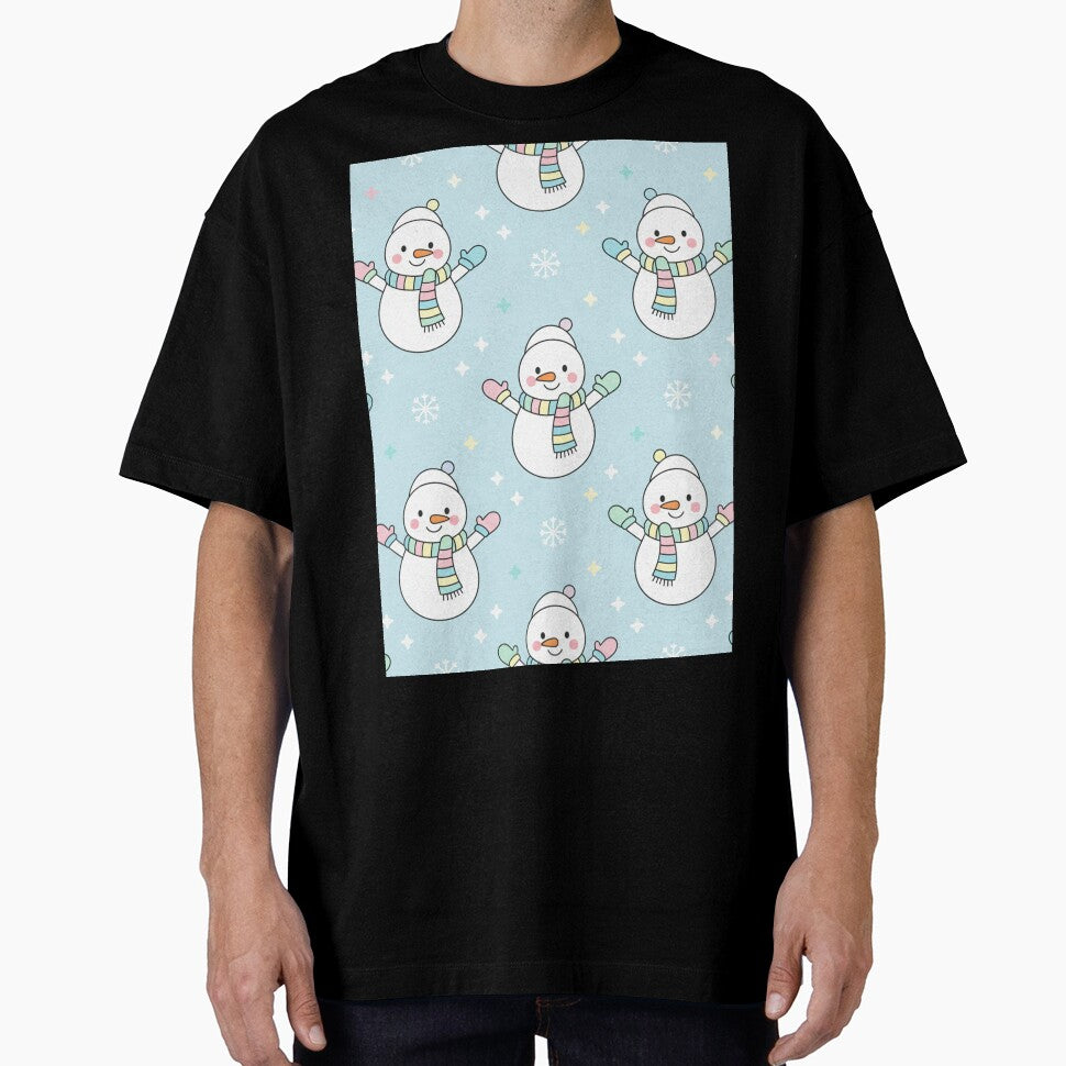 Cute seamless pattern with snowmen by Meemaart