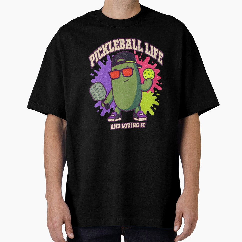 Pickleball Life Cucumber Character Sports Humor Tee by bosamji
