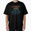 Fitness And Cats Make Me Happy- Gift for Fitness & Cats Fans by kindxinn Unisex , , , Long Sleeve Tee