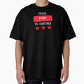 Press Start to Continue by Introvert Retrospective Unisex , , , Long Sleeve Tee