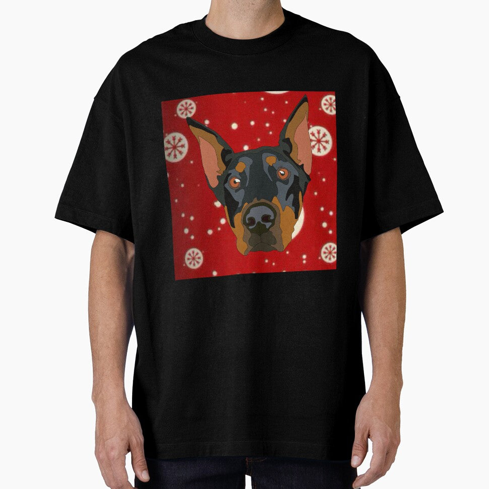 Christmas pattern doberman by LeahcarsArt