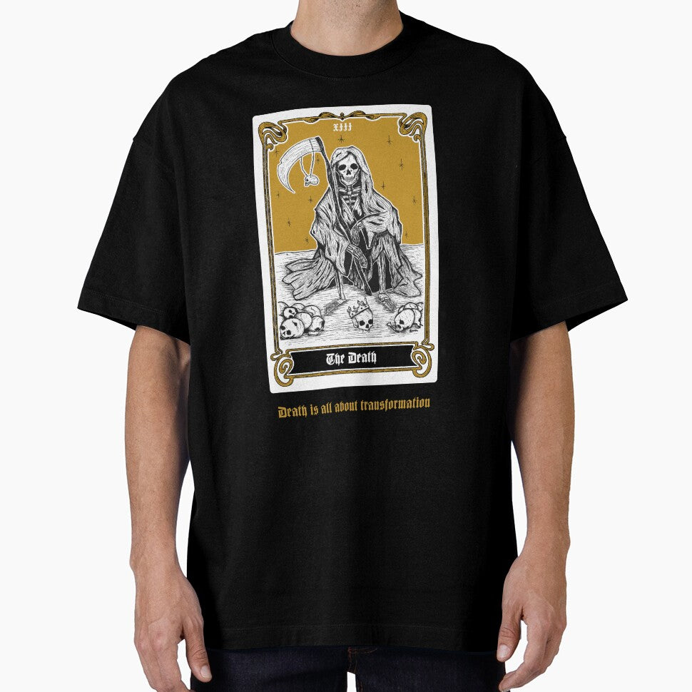 The Death Tarot Card Halloween Vintage Grim Reaper T-Shirt by bradandchloe