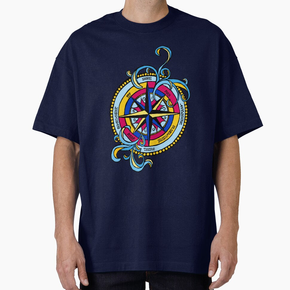 Choose Your Adventure Compass Blue by marieofroumania Unisex , , , Long Sleeve Tee