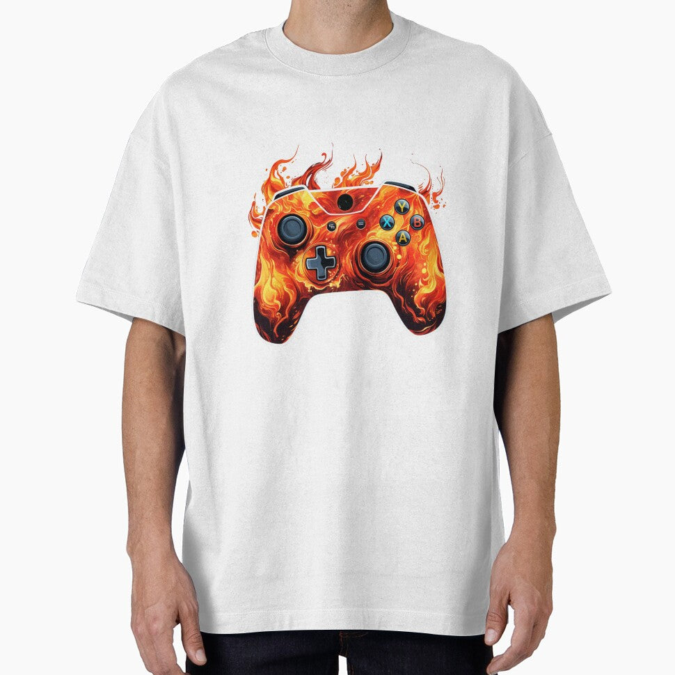 Fire Gaming Pad | Sticker by NicolasGlowArt Unisex , , , Long Sleeve Tee