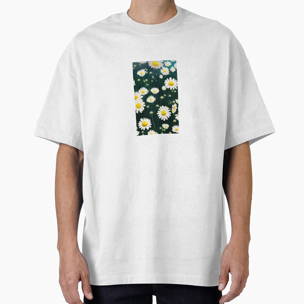Daisy flower artwork by GroovyDino Unisex , , , Long Sleeve Tee