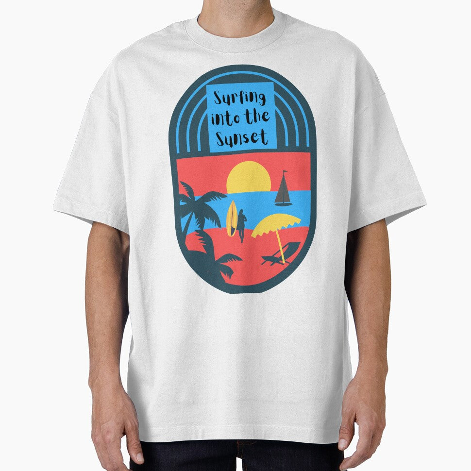 Surfing into the Sunset by TIPJ Unisex , , , Long Sleeve Tee