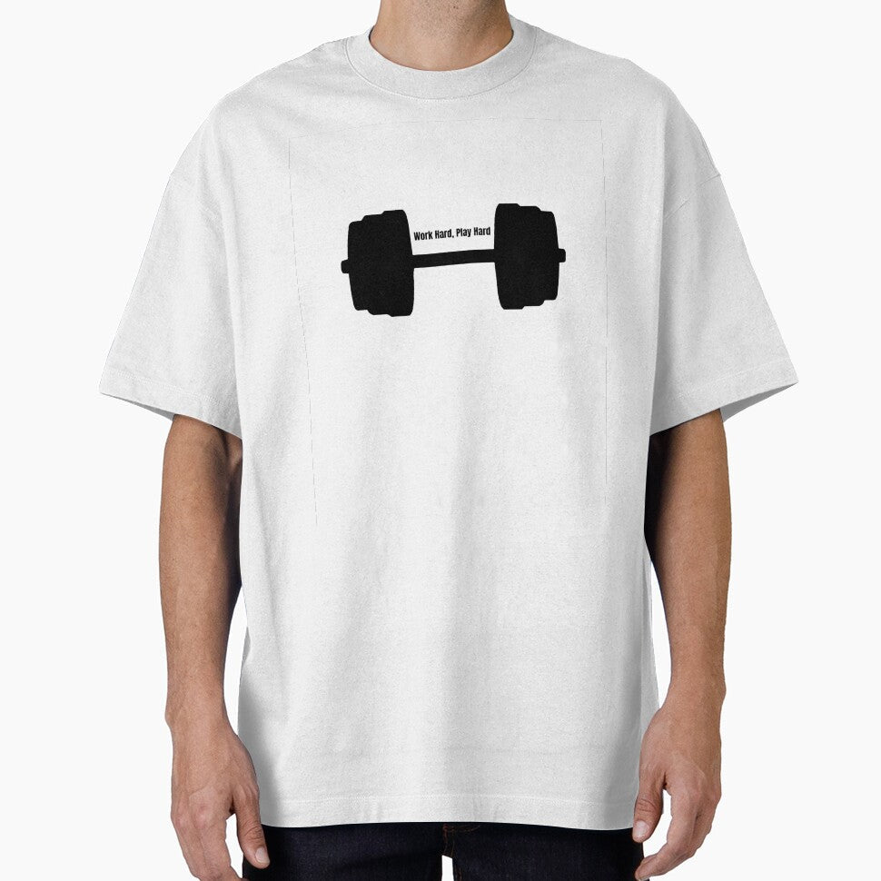 Work Hard Play Hard — Gym Dumbbell Fitness Motivation by chubbipop Unisex , , , Long Sleeve Tee