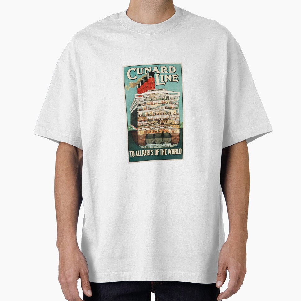 Vintage Cruise Travel Art by Marlene Watson-Hall Unisex , , , Long Sleeve Tee