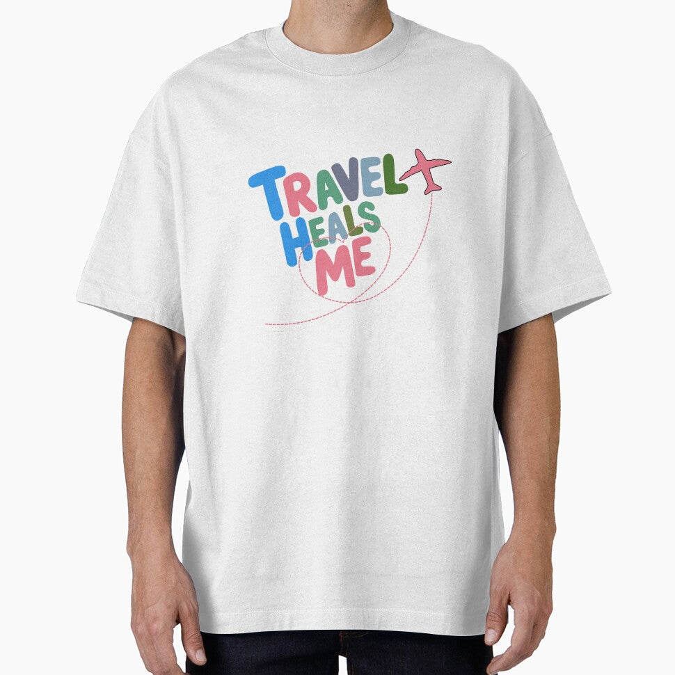 Travel Heals Me – Cute Travel Quote with Airplane | Inspirational Travel Design by PTMinimalShop