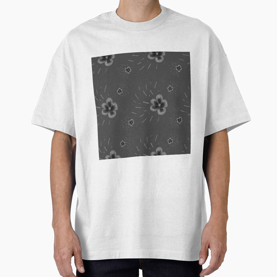 Flower flora stroke simple sketch grey pattern by Yana Mustafina | Boho Soulful Designs Unisex , , , Long Sleeve Tee
