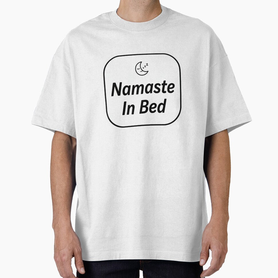 Namaste In Bed Funny Yoga Sticker Humor Wellness Gift Lazy Yogi by Bmd4Fitness Unisex , , , Long Sleeve Tee