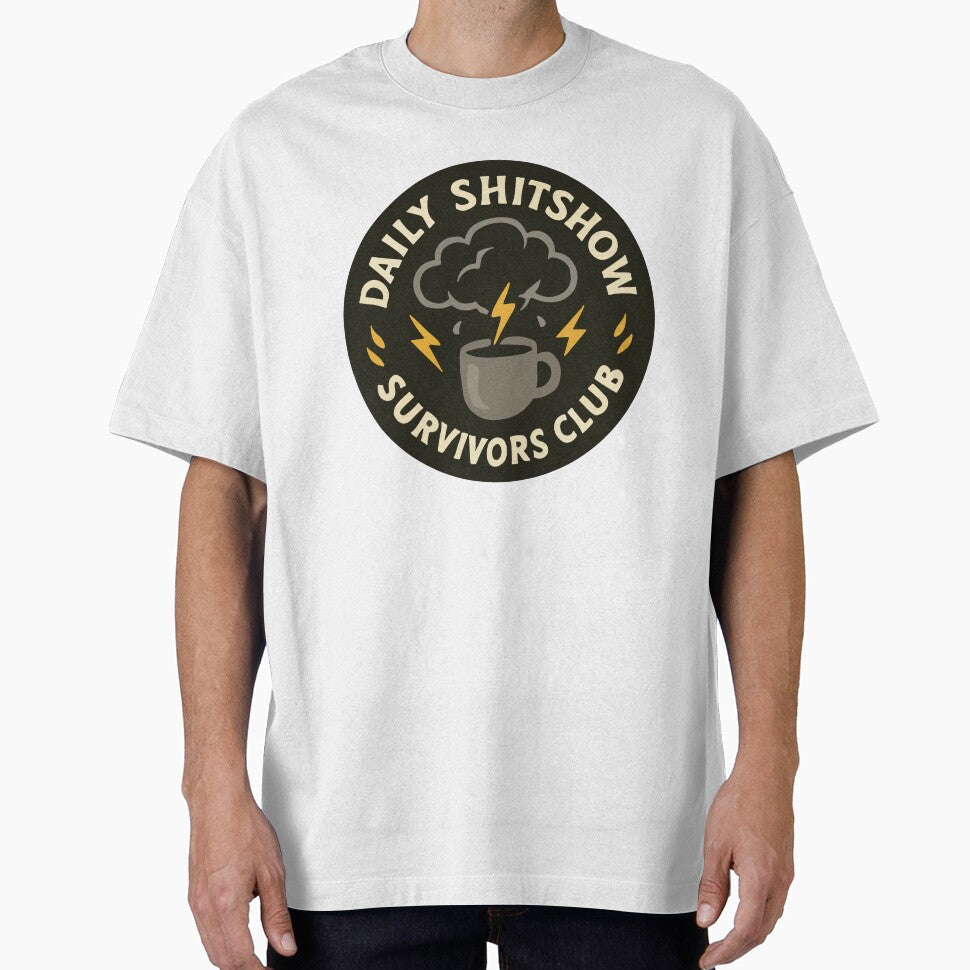 Daily Shitshow Survivors Club Coffee Emblem by BrownHorse90s Unisex , , , Long Sleeve Tee