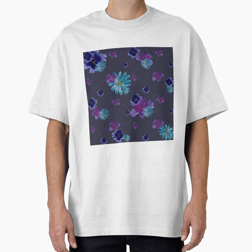 Violet viola daisy ornate grey pattern watercolor by Yana Mustafina | Boho Soulful Designs