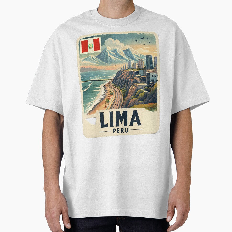 Lima Peru Travel Art by HaydenMillepied Unisex , , , Long Sleeve Tee