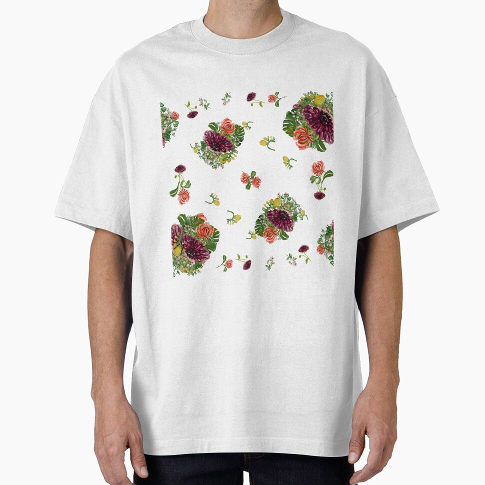Dahlia palm flower pattern a watercolor sketch by Yana Mustafina | Boho Soulful Designs Unisex , , , Long Sleeve Tee