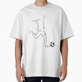Minimalist Soccer Player Line Art Drawing by Gallery-yuuna