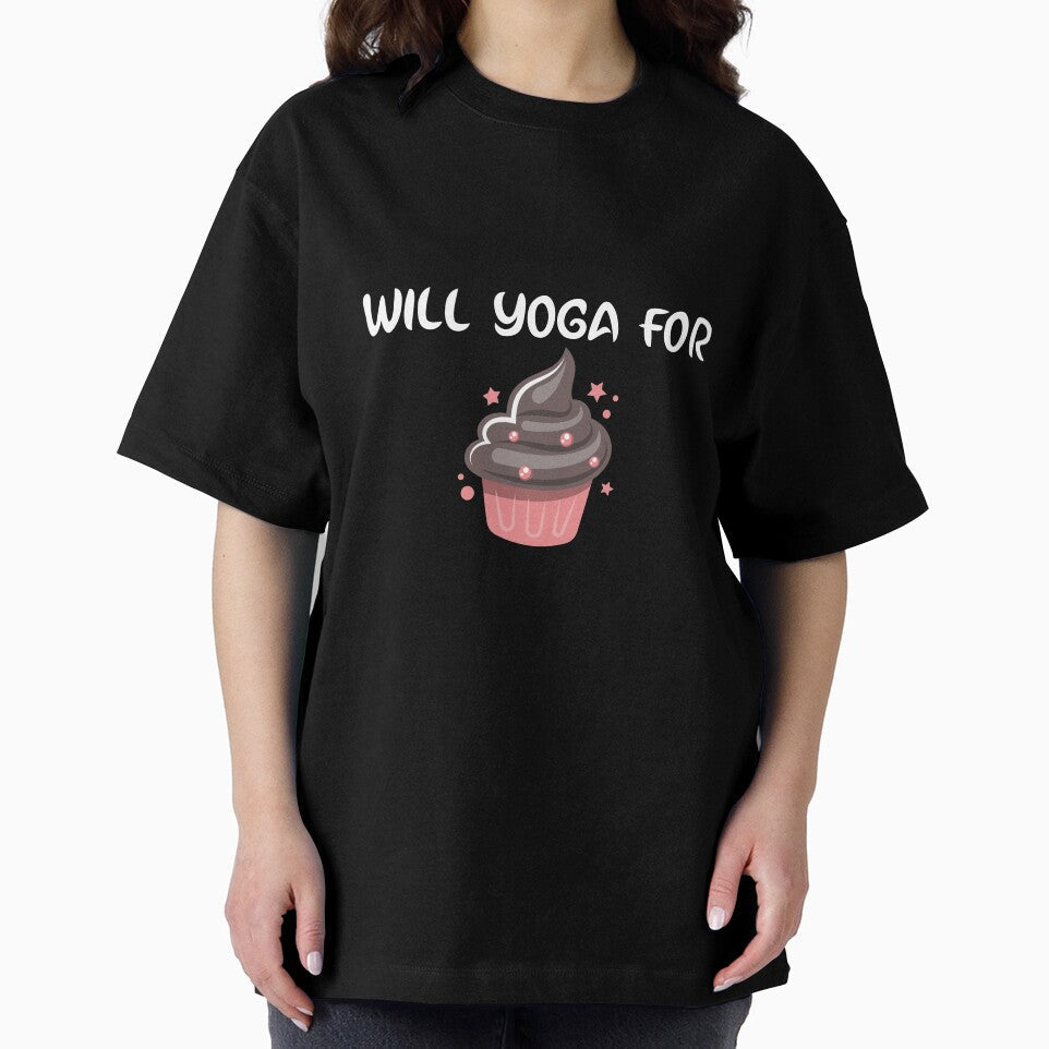 Will Yoga For Cupcakes by RiseandShineTee Unisex , , , Long Sleeve Tee