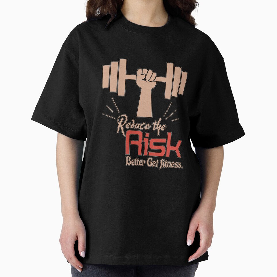 Reduce The Risk, Better get fitness - fitness saying by cruzzcreation Unisex , , , Long Sleeve Tee