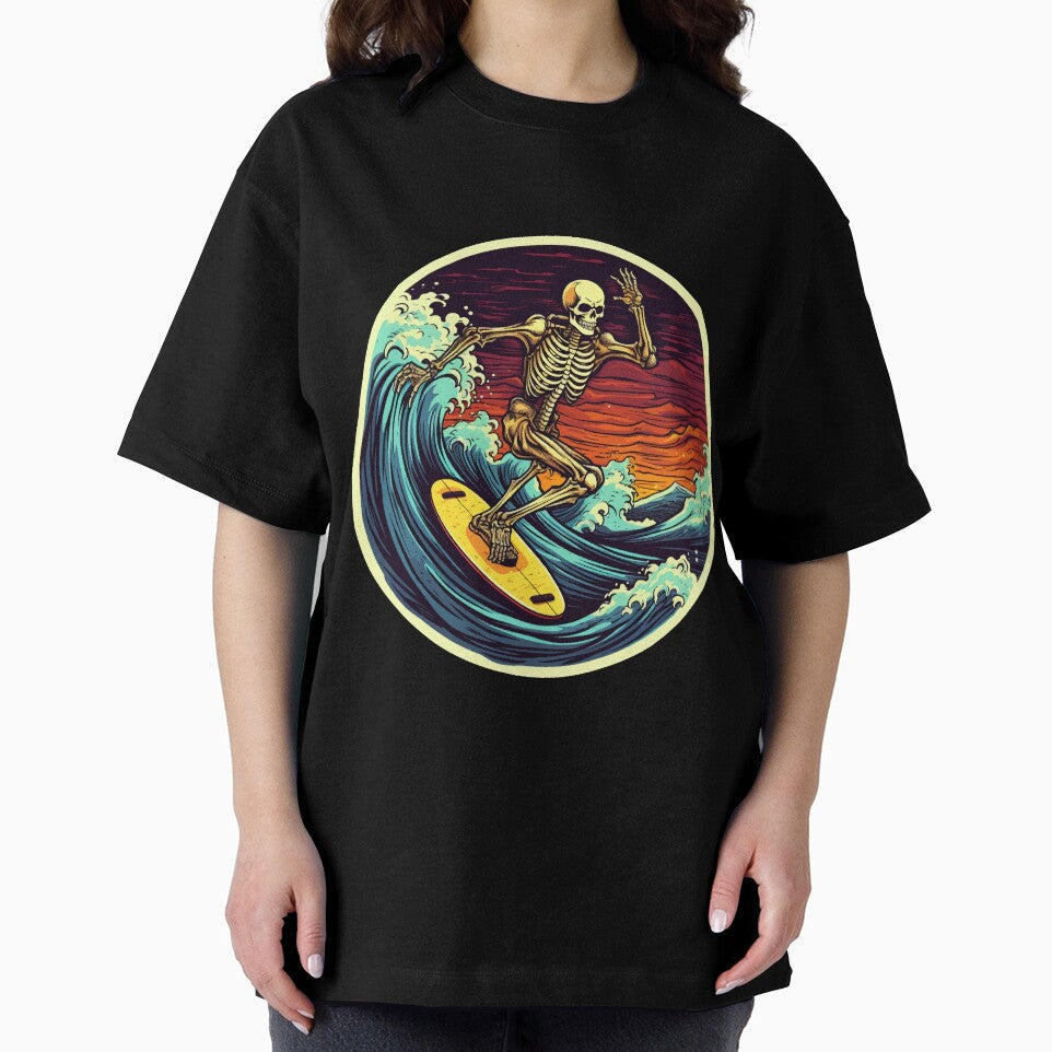 Skeleton Surfing by VelvetRoom Unisex , , , Long Sleeve Tee