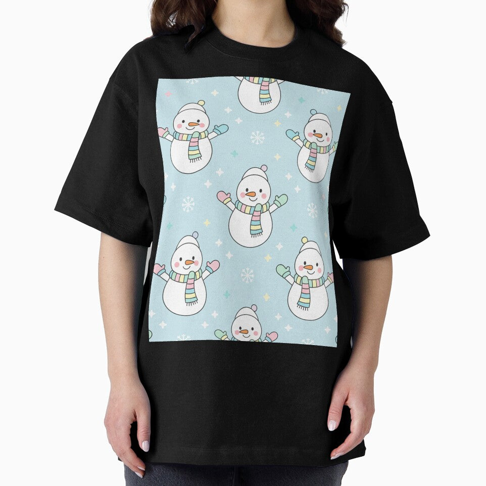 Cute seamless pattern with snowmen by Meemaart