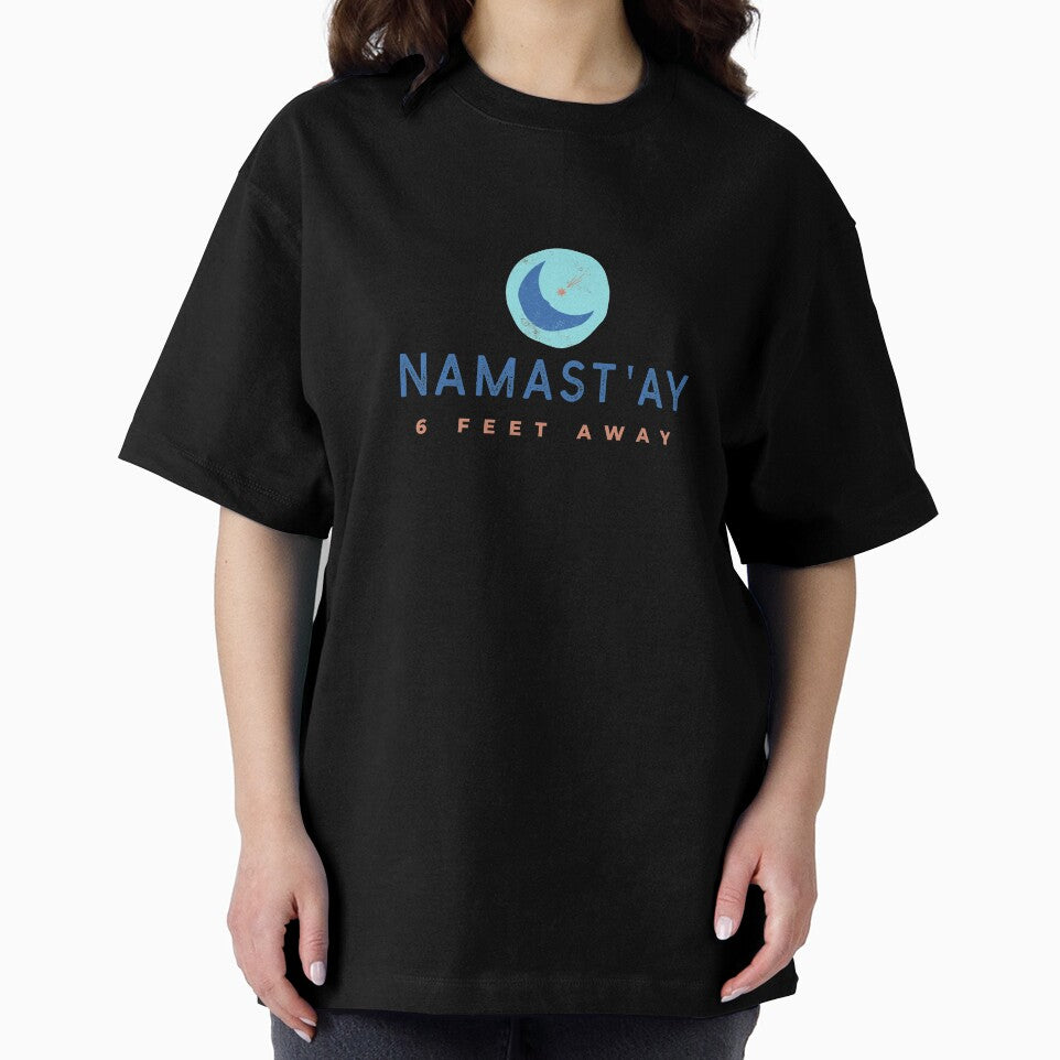 Namast'ay 6 Feet Away by RiseandShineTee Unisex , , , Long Sleeve Tee
