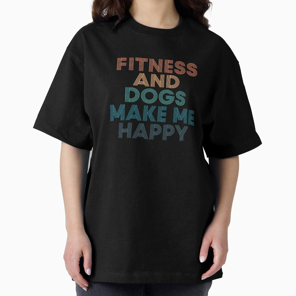 Fitness And Dogs Make Me Happy- Gift for Fitness & Dogs Fans by kindxinn Unisex , , , Long Sleeve Tee