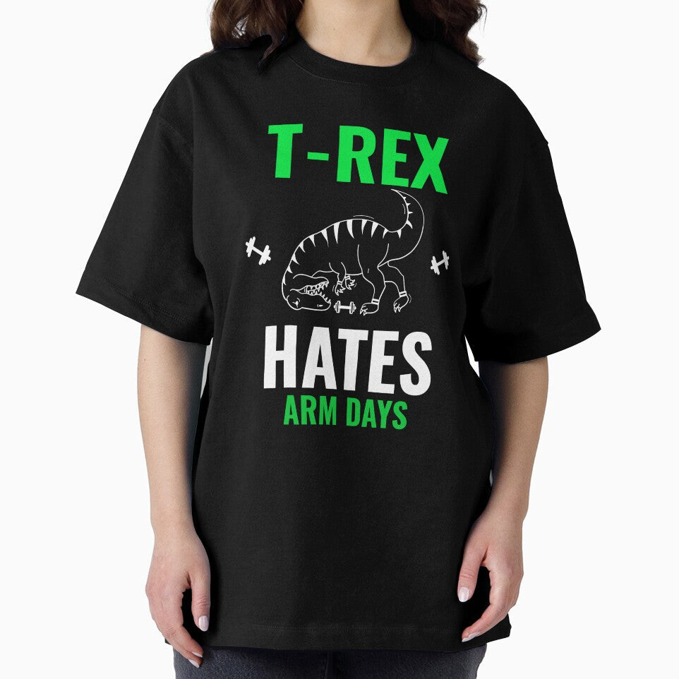 t-rex hates Arm days by RPHDesigns Unisex , , , Long Sleeve Tee