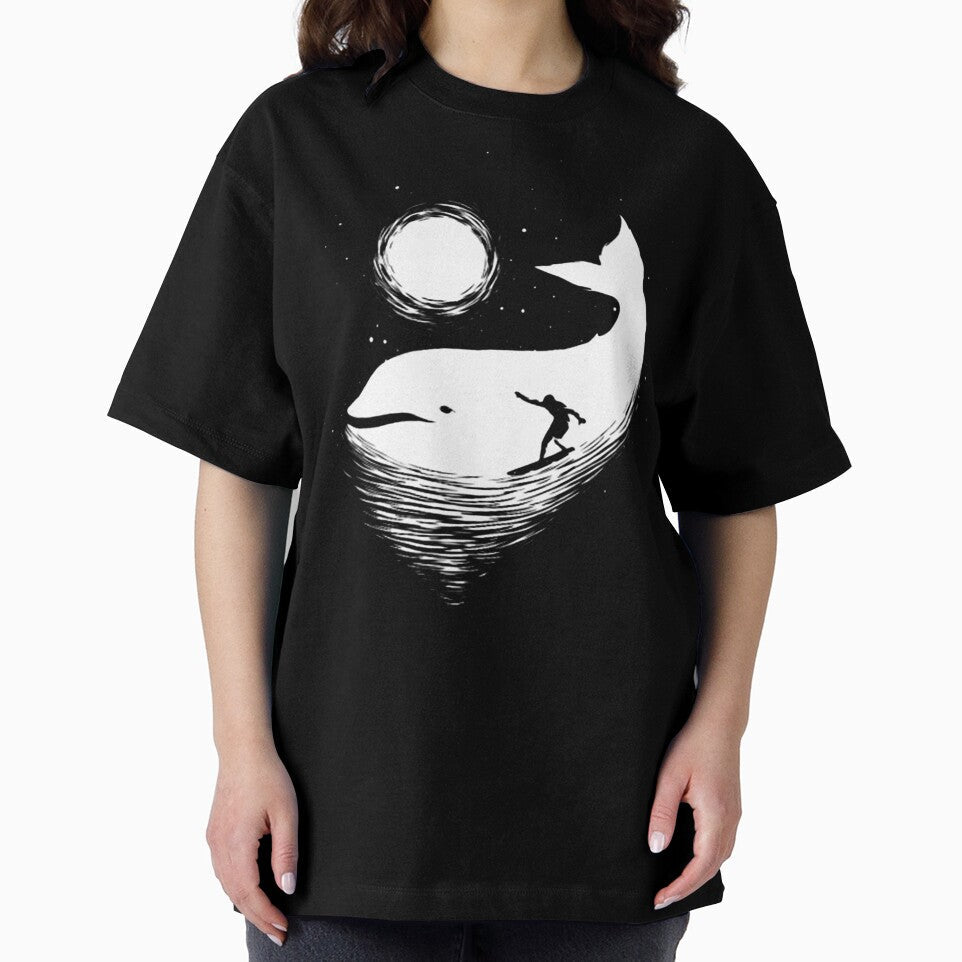 Surfing Whale by GeniusDesignArt Unisex , , , Long Sleeve Tee