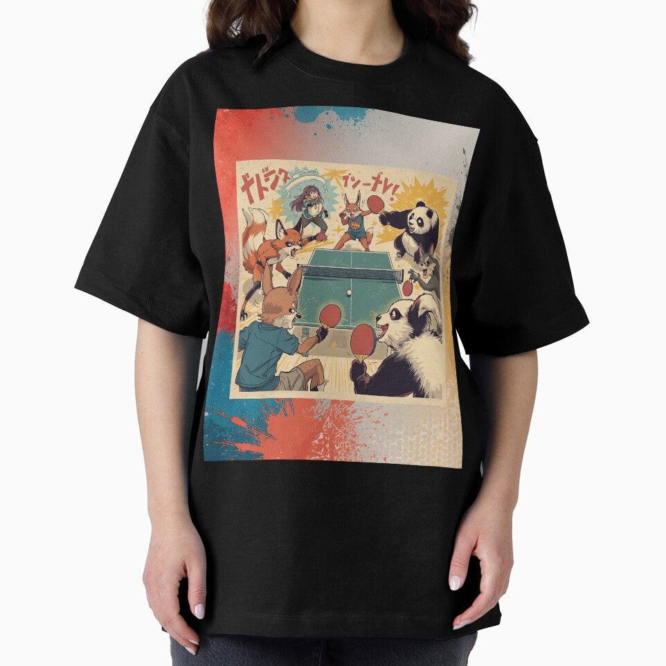 Ultimate Anime Ping Pong Battle - Retro Manga Sports & Kawaii Animal T-Shirt by OhMyPingCo