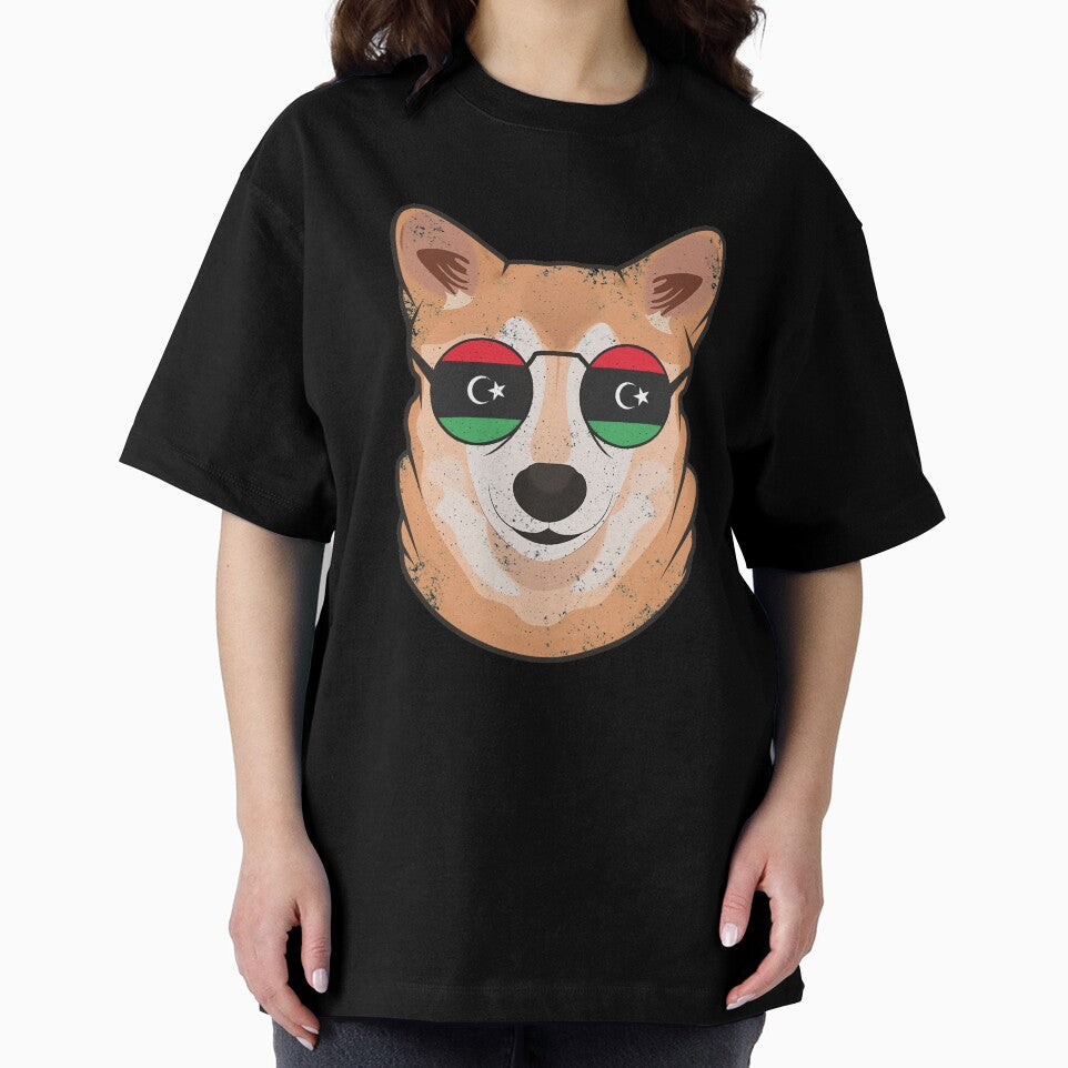 Vintage Patriotic Shiba Inu Libyan Flag by feether-store