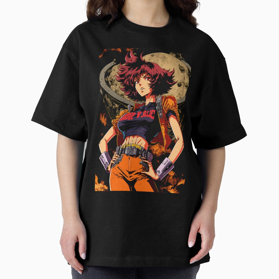 Anime Hot Girl in Futuristic outfit 90s style by Bubblebuk Unisex , , , Long Sleeve Tee