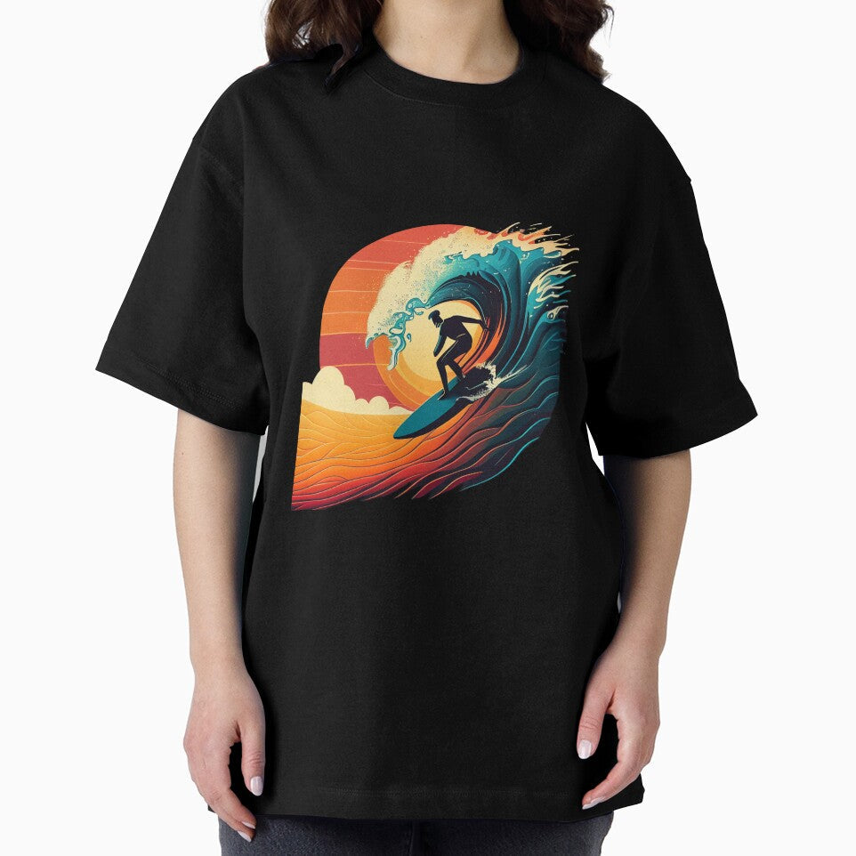 Surfing illustration by Printverse Studio Unisex , , , Long Sleeve Tee