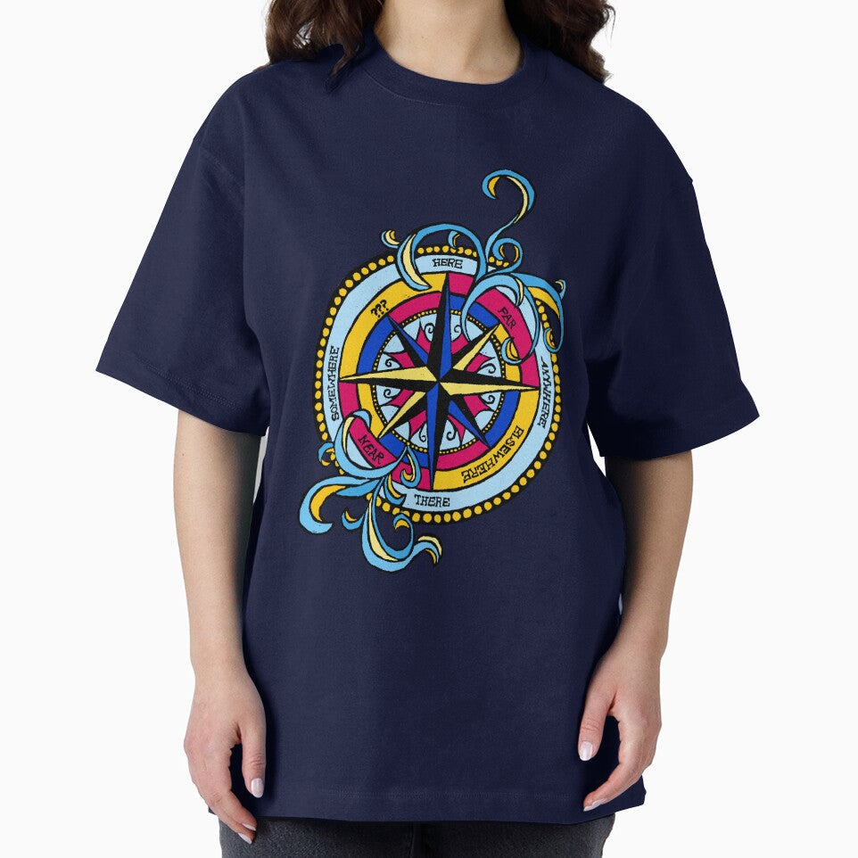 Choose Your Adventure Compass Blue by marieofroumania Unisex , , , Long Sleeve Tee