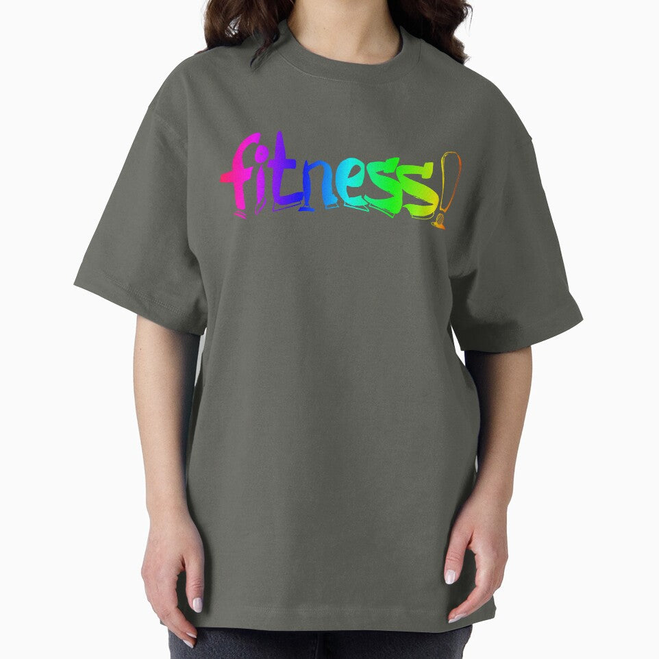 Sport Fitness watercolor lettering | Rainbow Fitness word handlettering by lausn Unisex , , , Long Sleeve Tee