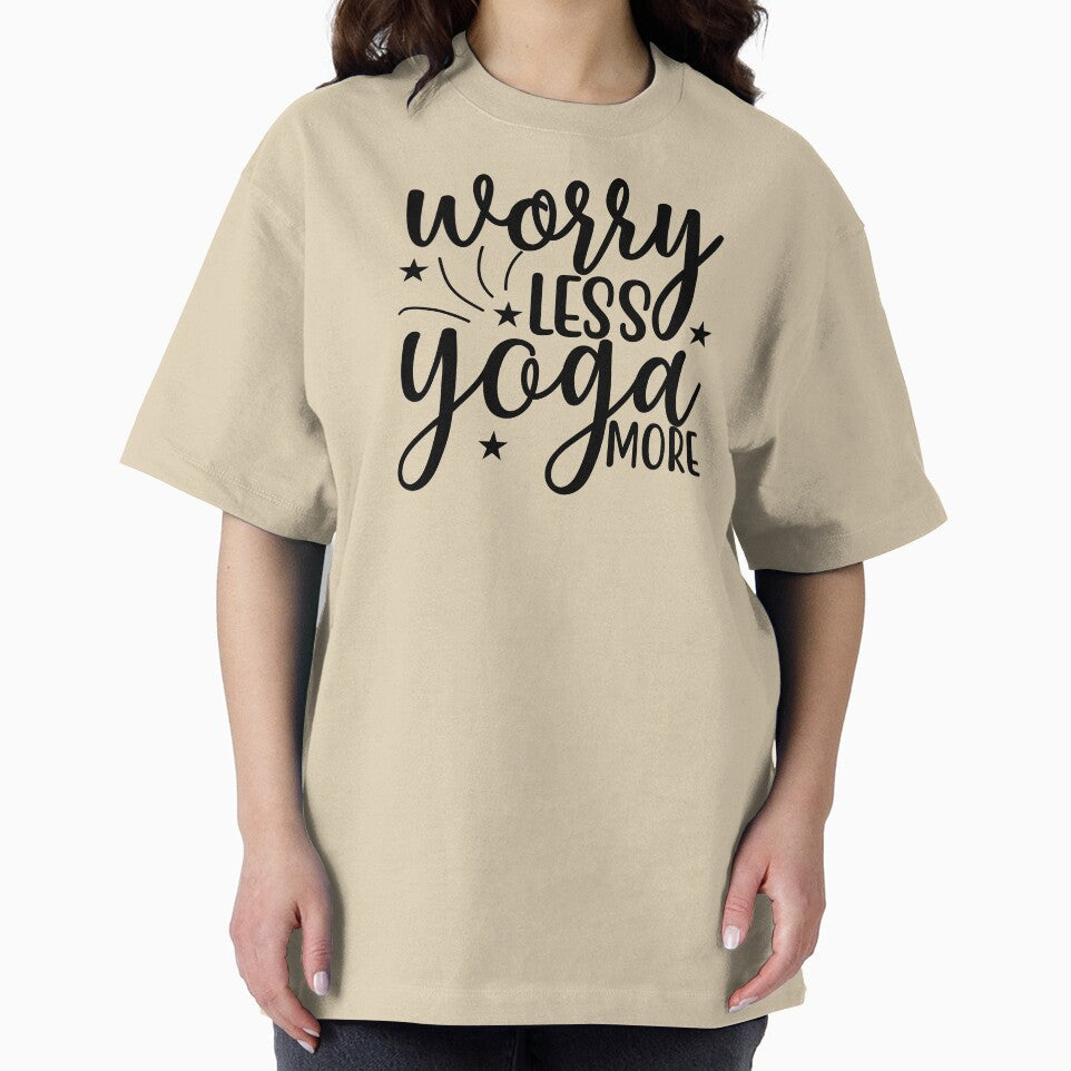 Yoga Saying Worry Less Yoga More Motivational Quote by SoccaTamam Unisex , , , Long Sleeve Tee